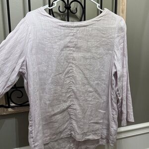 Women's Light Pink Top 100%linen